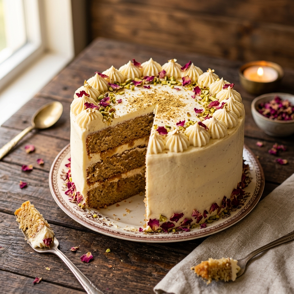 Gulab Jamun Cardamom Cake — 100% eggless cake by Nova Cakes, Halifax & Dartmouth