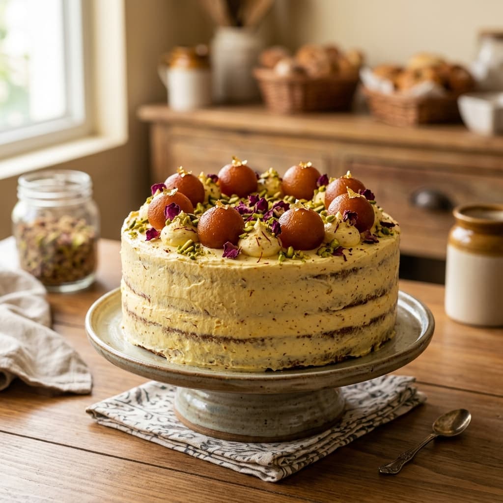 Gulab Jamun Cardamom Cake — 100% eggless cake by Nova Cakes, Halifax & Dartmouth